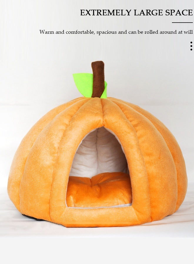 DUNISO أسرّة قطط على شكل قرع، منزل دافئ للقطط، كهف قطط ناعم ومريح، عش دافئ للحيوانات الأليفة داخل المنزل، تصميم مغلق بالكامل، رغوة سميكة لعزل الضوضاء الزائدة، مناسب للحيوانات الأليفة - Image 5