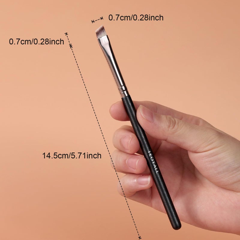 TEOYALL Flat Angled Eyeliner Brush, Soft Thin Slanted Synthetic Bristles Precision Eyebrow Brush For Brow Powder Gel Eye Liner - Image 5