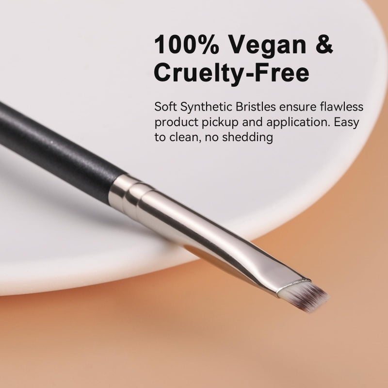 TEOYALL Flat Angled Eyeliner Brush, Soft Thin Slanted Synthetic Bristles Precision Eyebrow Brush For Brow Powder Gel Eye Liner - Image 2
