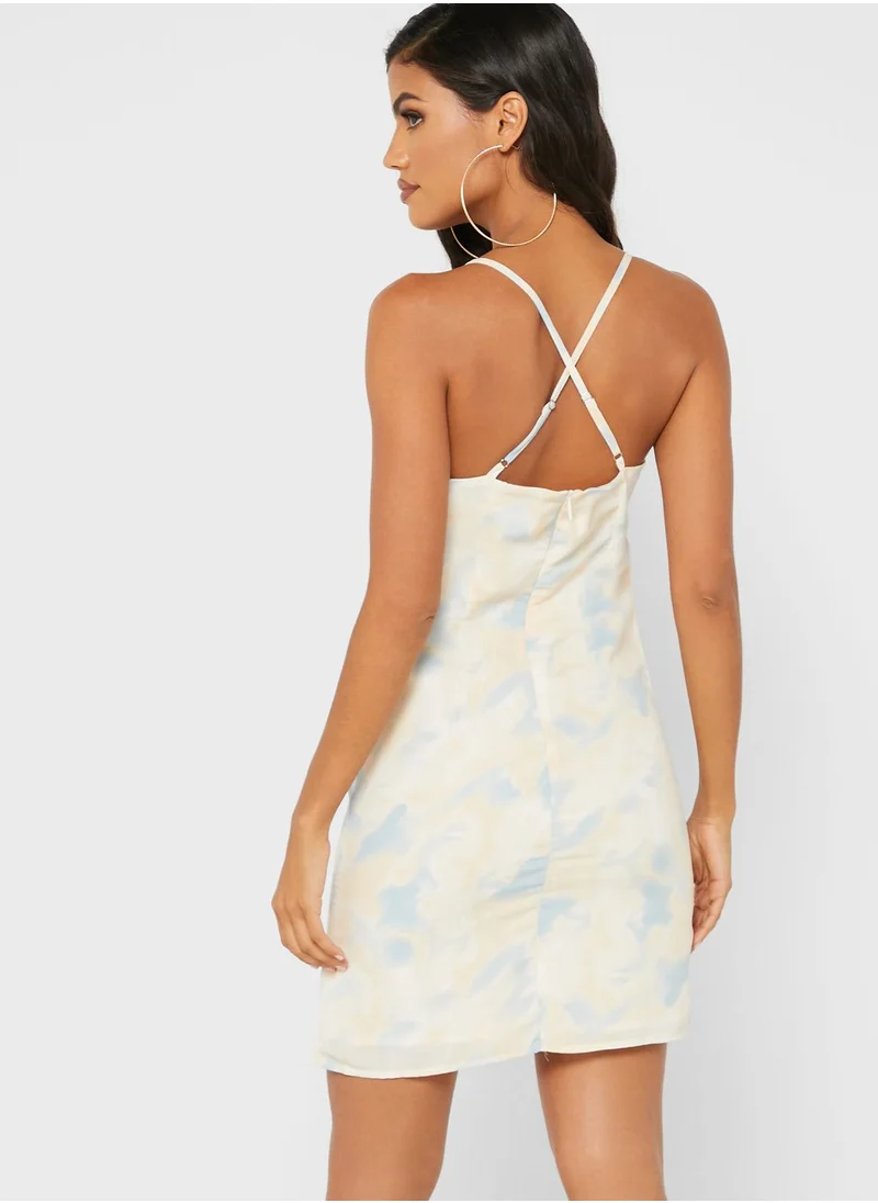 Missguided Tall Cloud Print Slip Dress