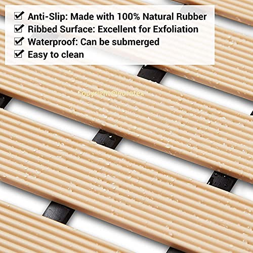 Eurotex Shower Mats for Bathroom Anti Slip Bathroom Floor Mat with Water Drain Holes 9mm (Beige, 61cm x 45cm) - Image 4