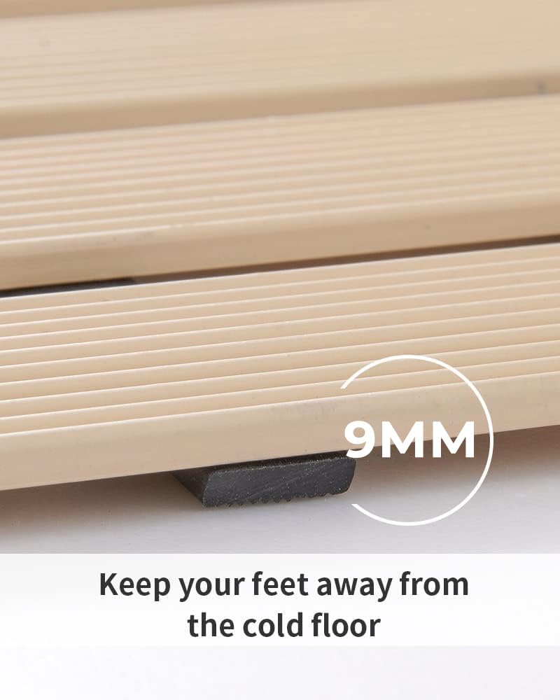 Eurotex Shower Mats for Bathroom Anti Slip Bathroom Floor Mat with Water Drain Holes 9mm (Beige, 61cm x 45cm) - Image 3