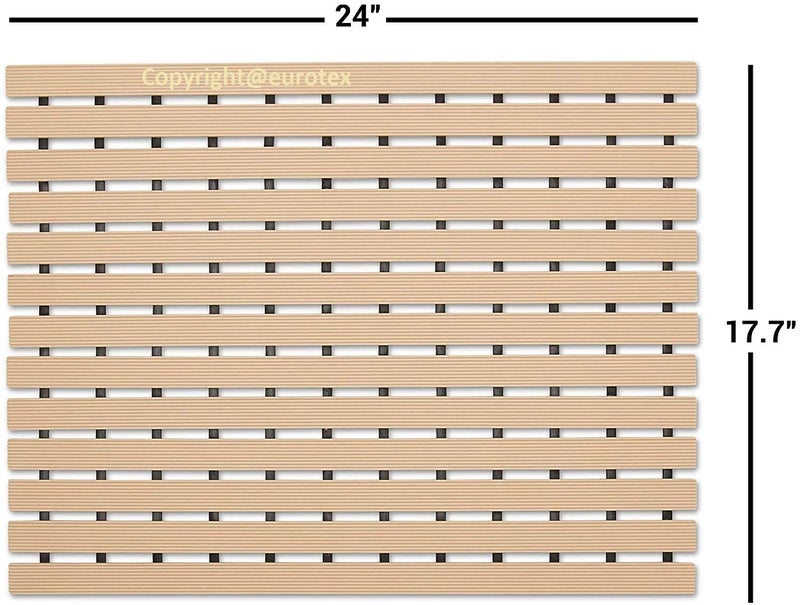 Eurotex Shower Mats for Bathroom Anti Slip Bathroom Floor Mat with Water Drain Holes 9mm (Beige, 61cm x 45cm) - Image 2