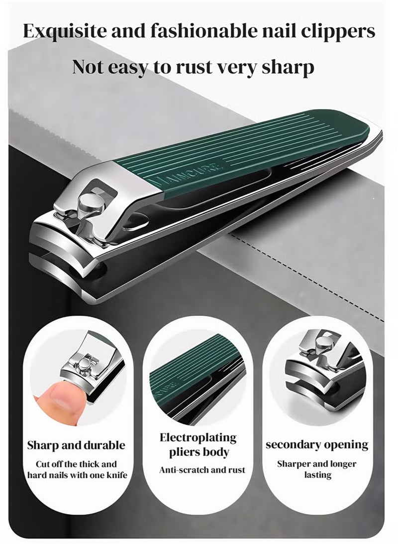 مجموعة مقص أظافر احترافية 22 في 1، مقص أظافر باللون الأخضر - Image 3