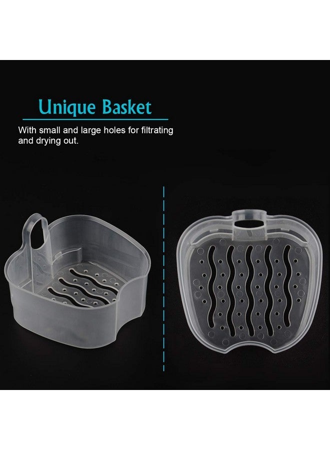 Coolrunner Denture Case, Denture Cup with Strainer, Coolrunner Denture Bath Box False Teeth Storage Box with Basket Net Container Holder for Travel, Retainer Cleaning (Blue) (Dark Blue) - Image 4