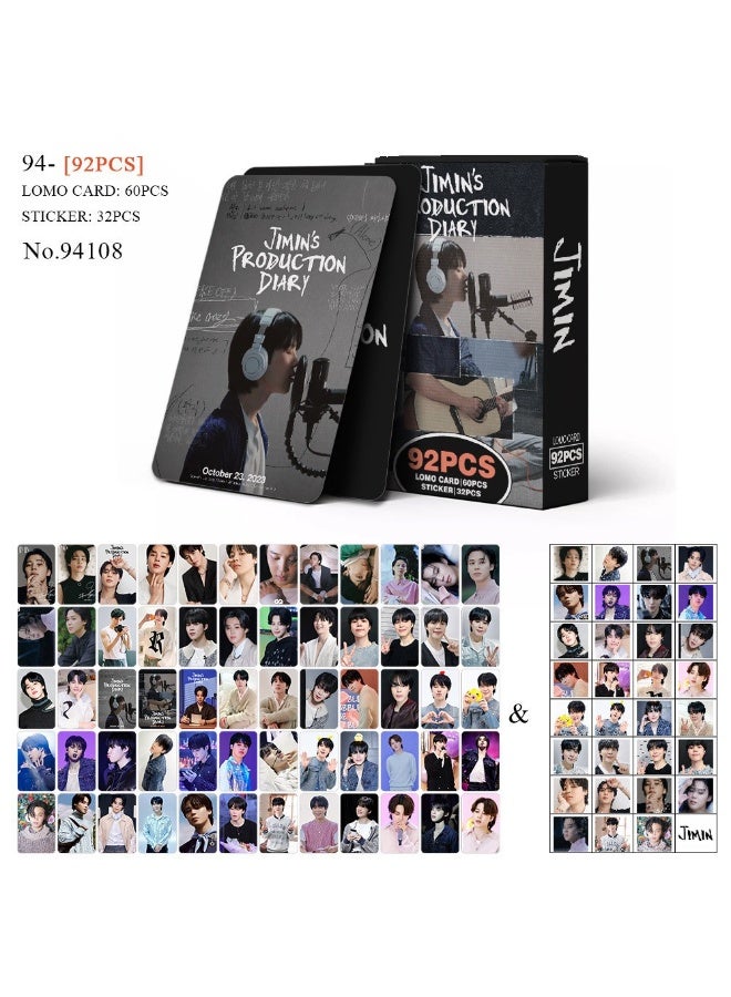 NIBEMINENT 92 قطعة كيبوب بي تي إس - بطاقة يوميات الإنتاج جيمين لبطاقات ليمو لهدايا مجموعة المعجبين - Image 1