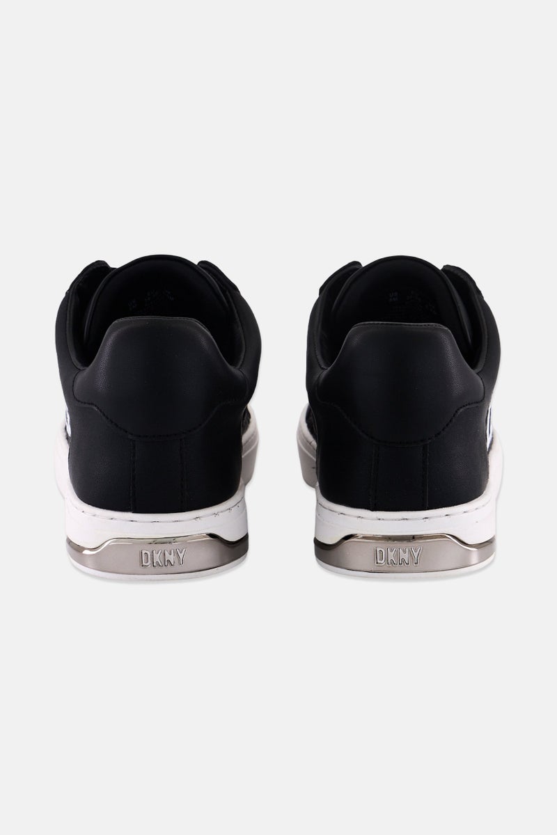 DKNY Women Abeni Arch Raffia High Cut Lace Up Shoes, Black - Image 3