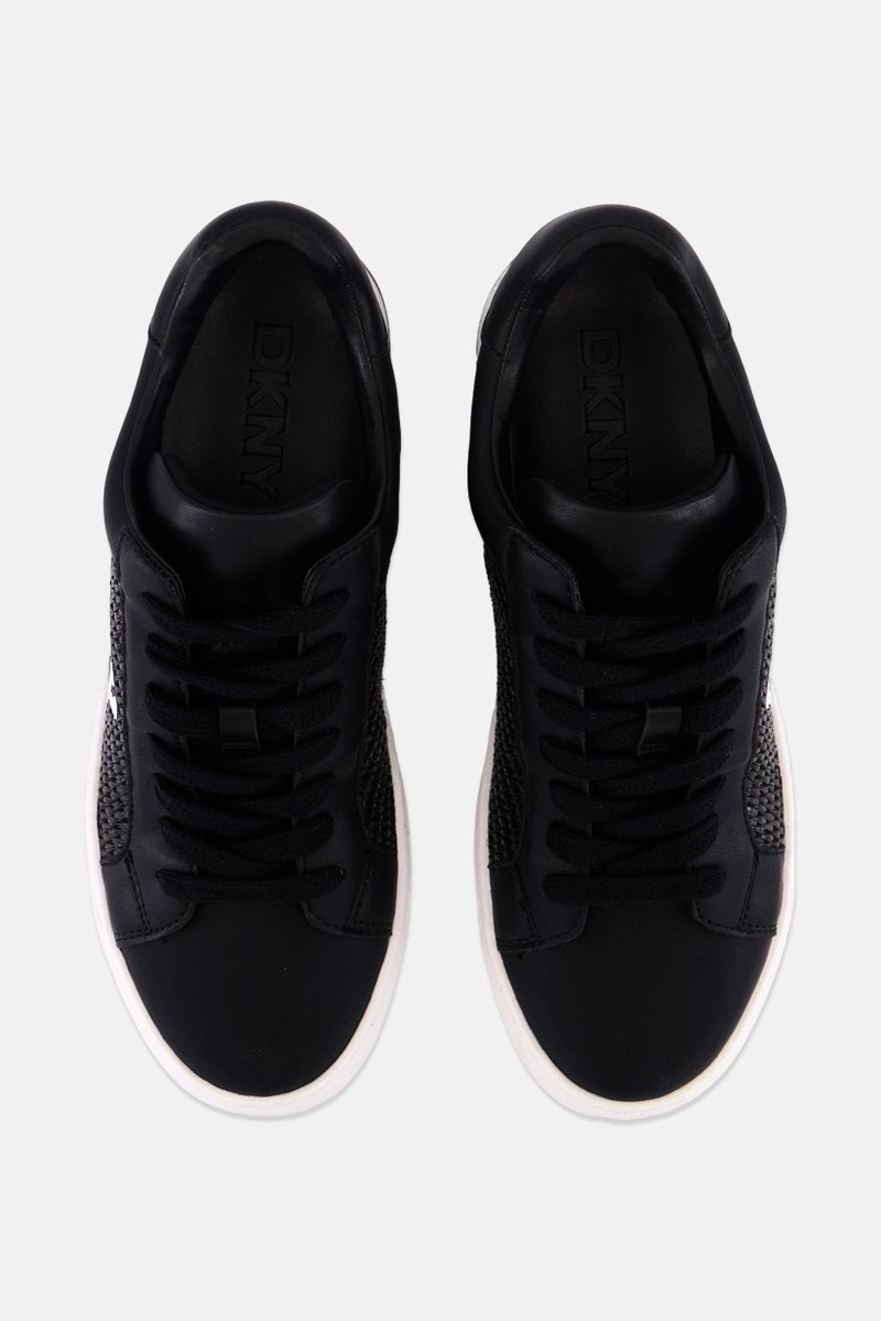 DKNY Women Abeni Arch Raffia High Cut Lace Up Shoes, Black - Image 2