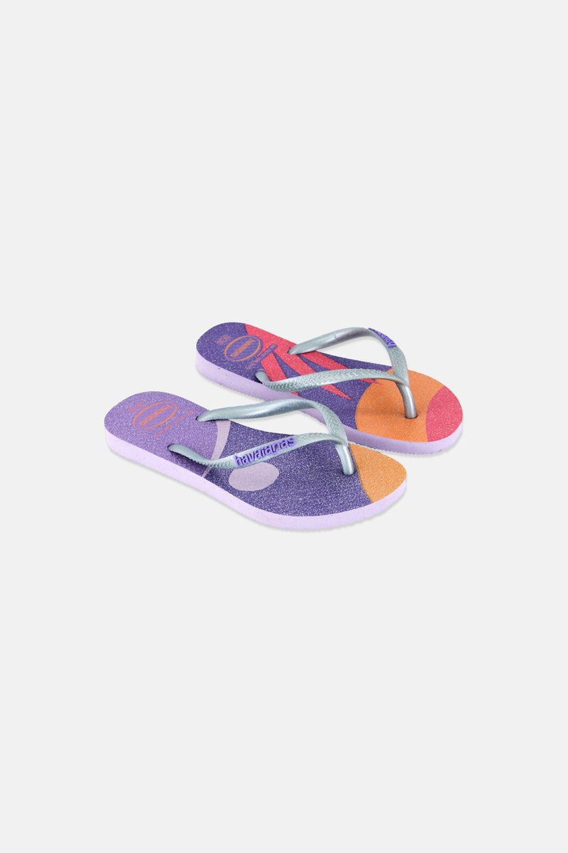 havaianas Kids Girl Palette Glow Slip On Slippers, Multicolor - Image 1
