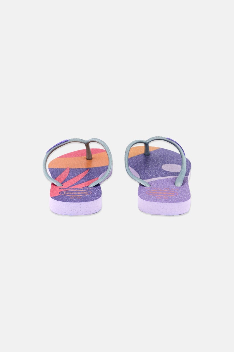 havaianas Kids Girl Palette Glow Slip On Slippers, Multicolor - Image 4