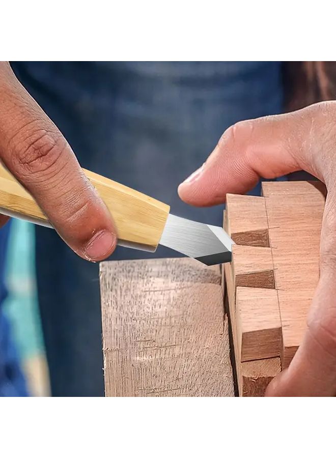 Mini Hand Saw With Carving Knife Wood Handle Carbon Steel Blade Woodworking Tools - Image 5