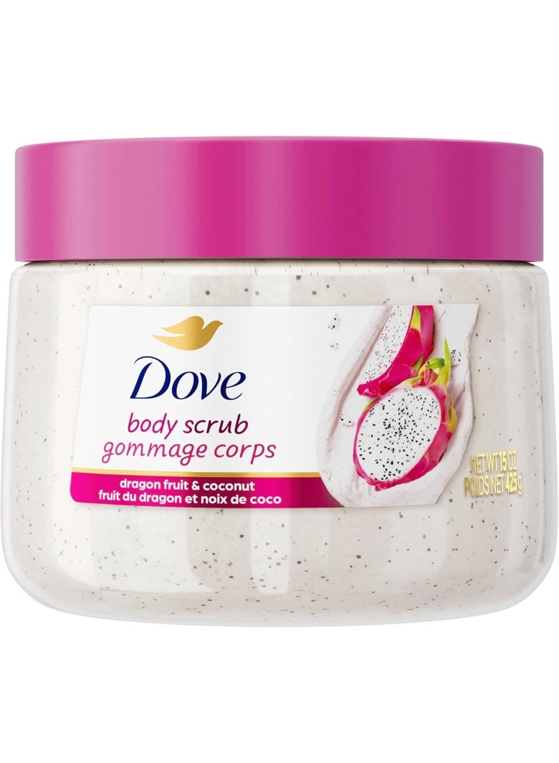 Dove Body Scrub Dragon Fruit & Coconut Cream Body Scrub Exfoliates and Deeply Nourishes for Smooth, Radiant Skin 425 g - Image 1