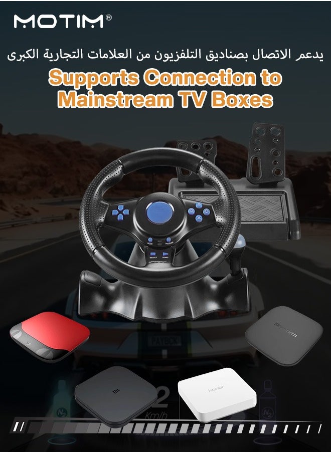 Motim - 7-in-1 Game Racing Steering Wheel and Pedals, Responsive Driving Design, TRUEFORCE Feedback, for Switch/ps4/ps3/pc/Xbox 360/Xbox One/Android - Image 1
