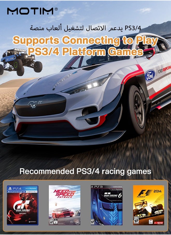 Motim - 7-in-1 Game Racing Steering Wheel and Pedals, Responsive Driving Design, TRUEFORCE Feedback, for Switch/ps4/ps3/pc/Xbox 360/Xbox One/Android - Image 1