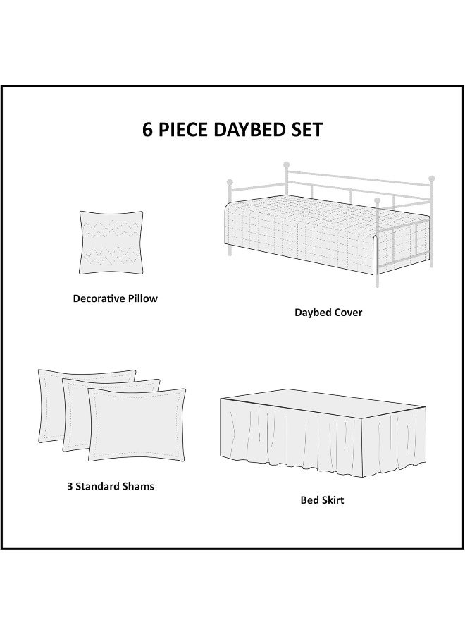 madison park Madison Park Daybed Cover Double Sided Quilting Casual Design All Season Bedding Set with Bedskirt, Matching Shams, Decorative Pillow, 75 in x 39 in, Yosemite, Purple Teal  - Image 5