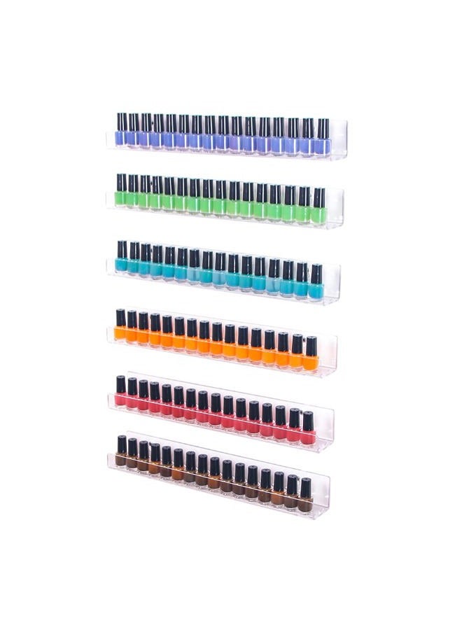 Coward 6 Piece Acrylic Nail Polish Organizer Rack Wall Mounted, Essential oil Display Stand, Alcohol ink Paint Storage Holder, displays 90 Bottles - Image 1