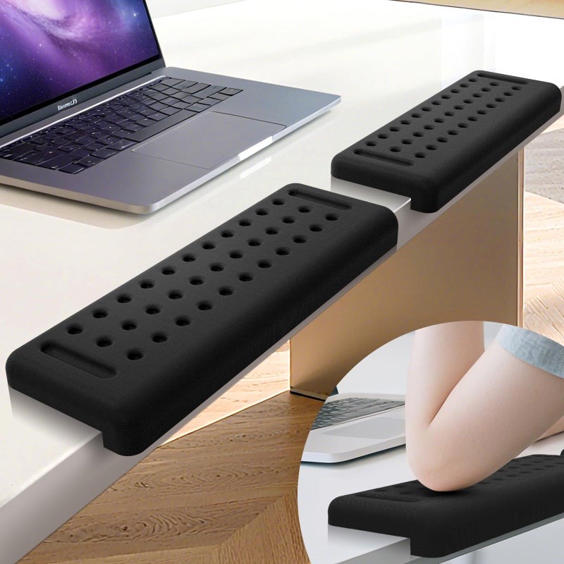 Retuhapy L-Shaped Desk Edge Cushion, 2 PCS Elbow Rest for Desk with Ergonomic Support, Memory Foam Elbow Pad & Arm Rest for Palm, Wrist & Forearm, Non-Slip & Separate Design, Office & Home, Black - Image 1