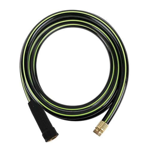 Worth Leader Short Garden Hose 5/8 in. x 12 ft. -No Kink, Flexible, Leakproof, Male to Female Fittings -Heavy Duty Durable PVC Lightweight Water Pipe with Brass Aluminum Ends for Household & Yard Use - Image 1