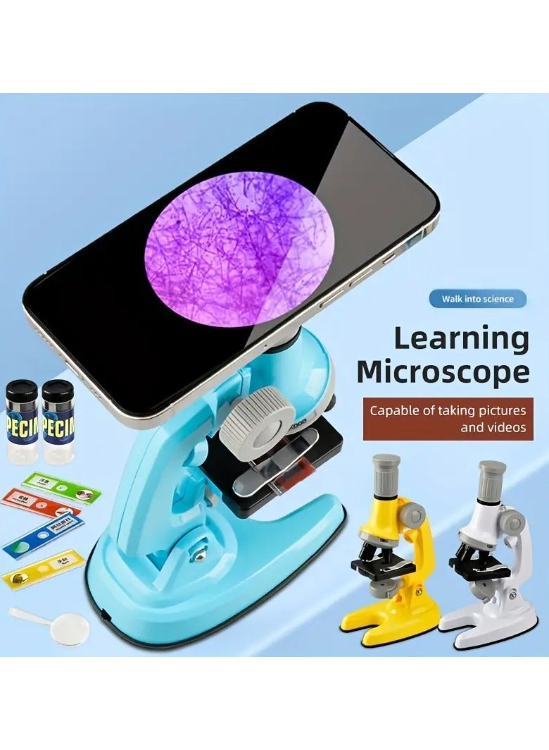 SYKON Microscope For Kids Educational Toys HD Microscope 100X 600X 1200X Toy Set STEM Science Experiments Toys  Science Kits Best Learning Toy Kids Microscope - Portable Science Tool for Children with LED Light and multi light focus  - Image 4
