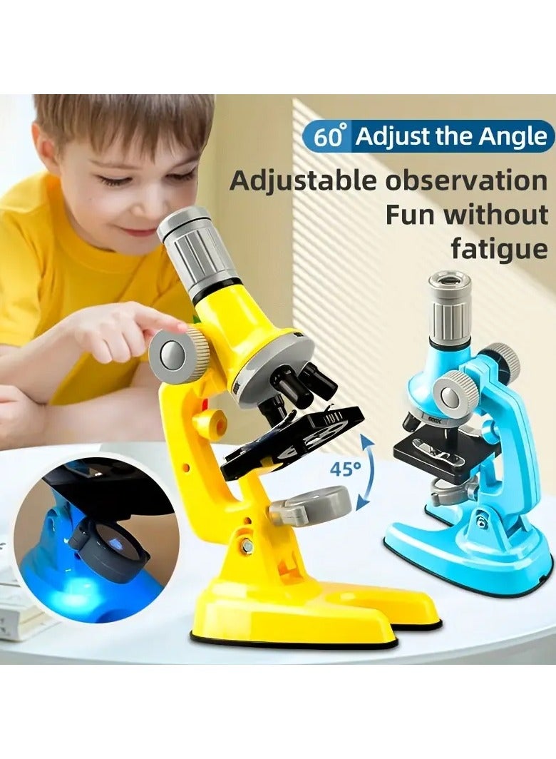 SYKON Microscope For Kids Educational Toys HD Microscope 100X 600X 1200X Toy Set STEM Science Experiments Toys  Science Kits Best Learning Toy Kids Microscope - Portable Science Tool for Children with LED Light and multi light focus  - Image 5