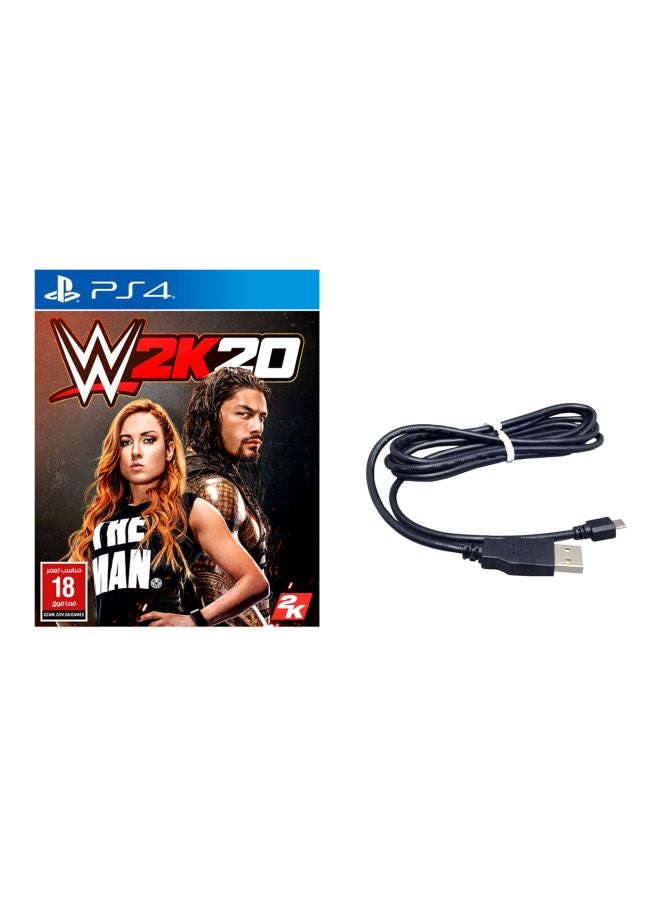 2K WWE 2K20 With USB Charger Cable - Fighting - playstation_4_ps4 - Image 1