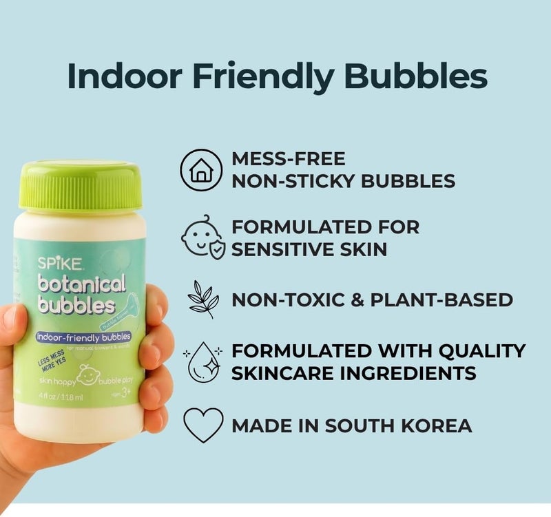 Spike Innobaby Botanical Bubble Solution for Sensitive Skin - 2 Bottles of 4 oz Refill for Blower Wand and Manual Bubble Toys - Ready to Use - Mess Free - Non Toxic - Image 5