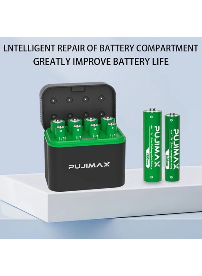 PUJIMAX 8 Slot Smart Fast Charger with 8 4255mWh and 8 1100mWh 1 5V AA Lithium Batteries - Image 5