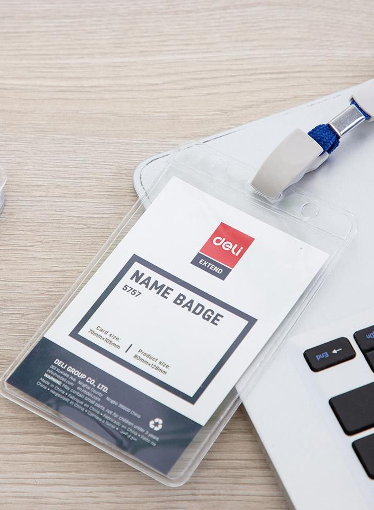 Deli 50 قطعة شارة اسم عمودية مع حبل أزرق - Image 3