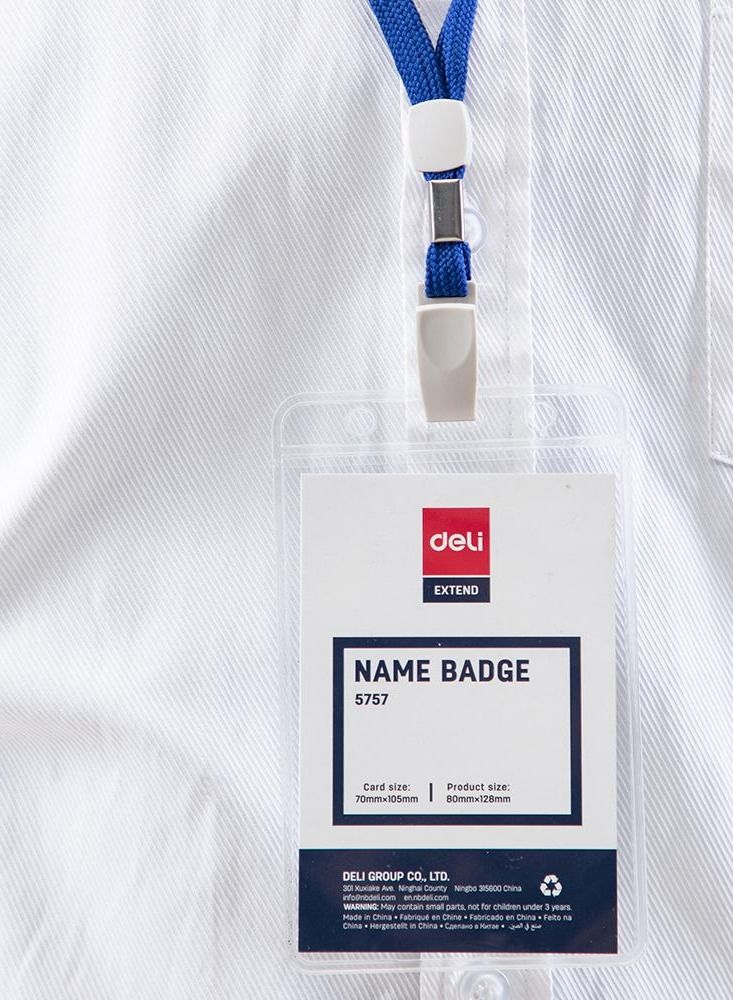 Deli 50 قطعة شارة اسم عمودية مع حبل أزرق - Image 4