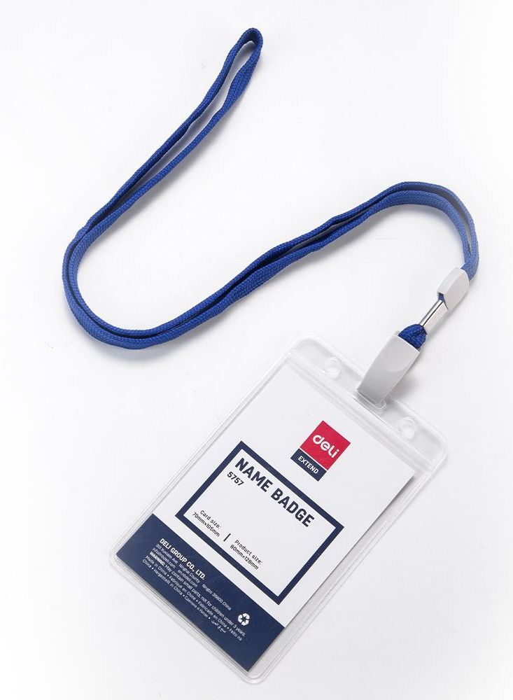 Deli 50 قطعة شارة اسم عمودية مع حبل أزرق - Image 1