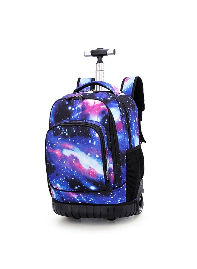 JCB CHIC حقائب ظهر للأطفال حقائب سفر للأطفال حقائب بعجلات حقائب مدرسية للأطفال بطبعة السماء المرصعة بالنجوم حقيبة كتب متينة، حقيبة سفر للجنسين حقائب يد خفيفة الوزن - Image 1