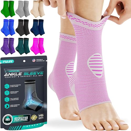 Modvel Foot & Ankle Brace Socks for Sprained Ankle Compression Sleeve - Plantar Fasciitis Relief Brace, Foot Support for Women & Men - Tendonitis & Arthritis Foot Sleeve, Stabilizing Ankle Wrap - Image 1