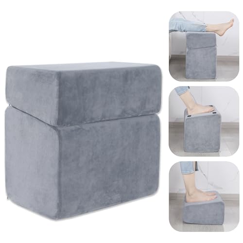 ROYALAY Adjustable Foot Rest Under Desk for Office, High-Density Foam Foot Rest with 3 Adjustable Heights, Ergonomic Footrest with Washable Cover for Home, Airplane, Travel(17 * 11 * 17in, Gray) - Image 1