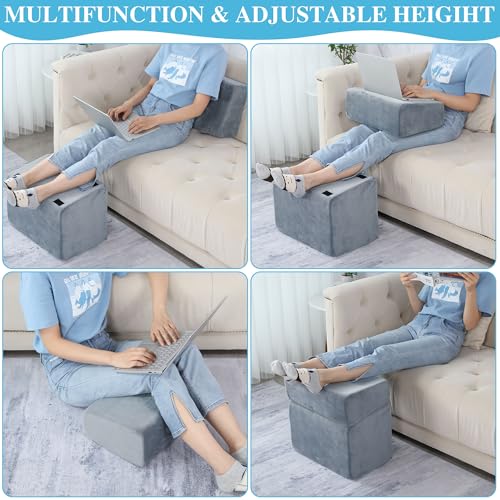 ROYALAY Adjustable Foot Rest Under Desk for Office, High-Density Foam Foot Rest with 3 Adjustable Heights, Ergonomic Footrest with Washable Cover for Home, Airplane, Travel(17 * 11 * 17in, Gray) - Image 5