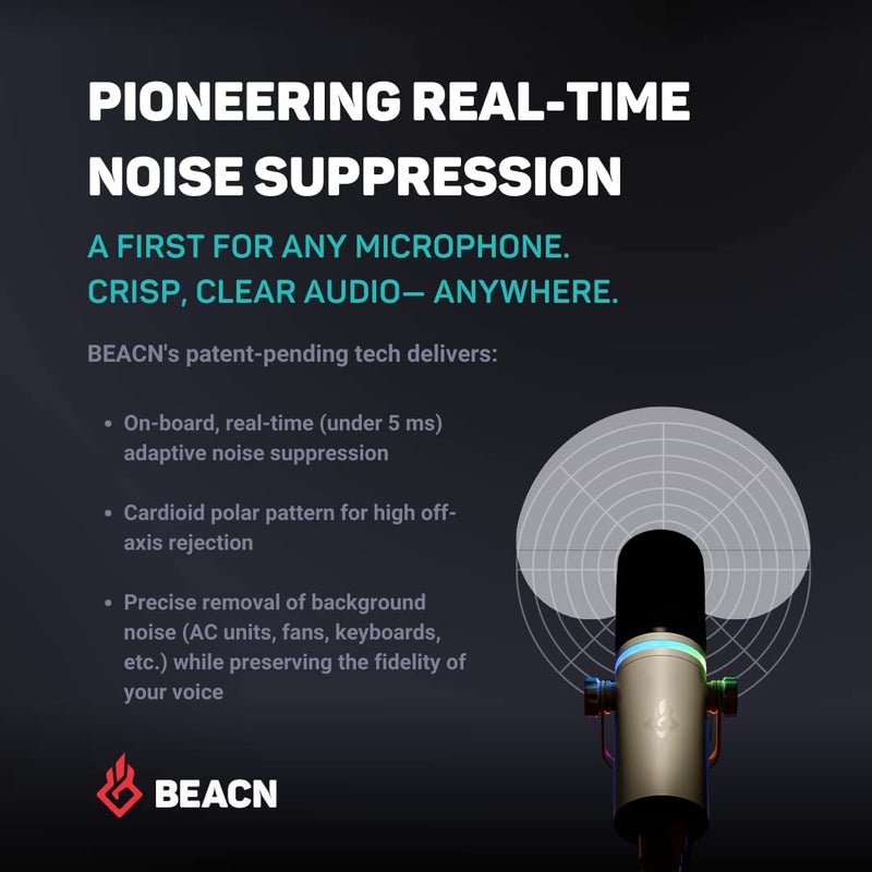 BEACN Light Dynamic USB Mic for PC | Professional Microphone for Podcast, Gaming Mic, Streaming Mic | Studio-Quality Desk Mic for YouTube, Twitch, and Recording | Microphone for PC, Gaming & Streaming - Image 4
