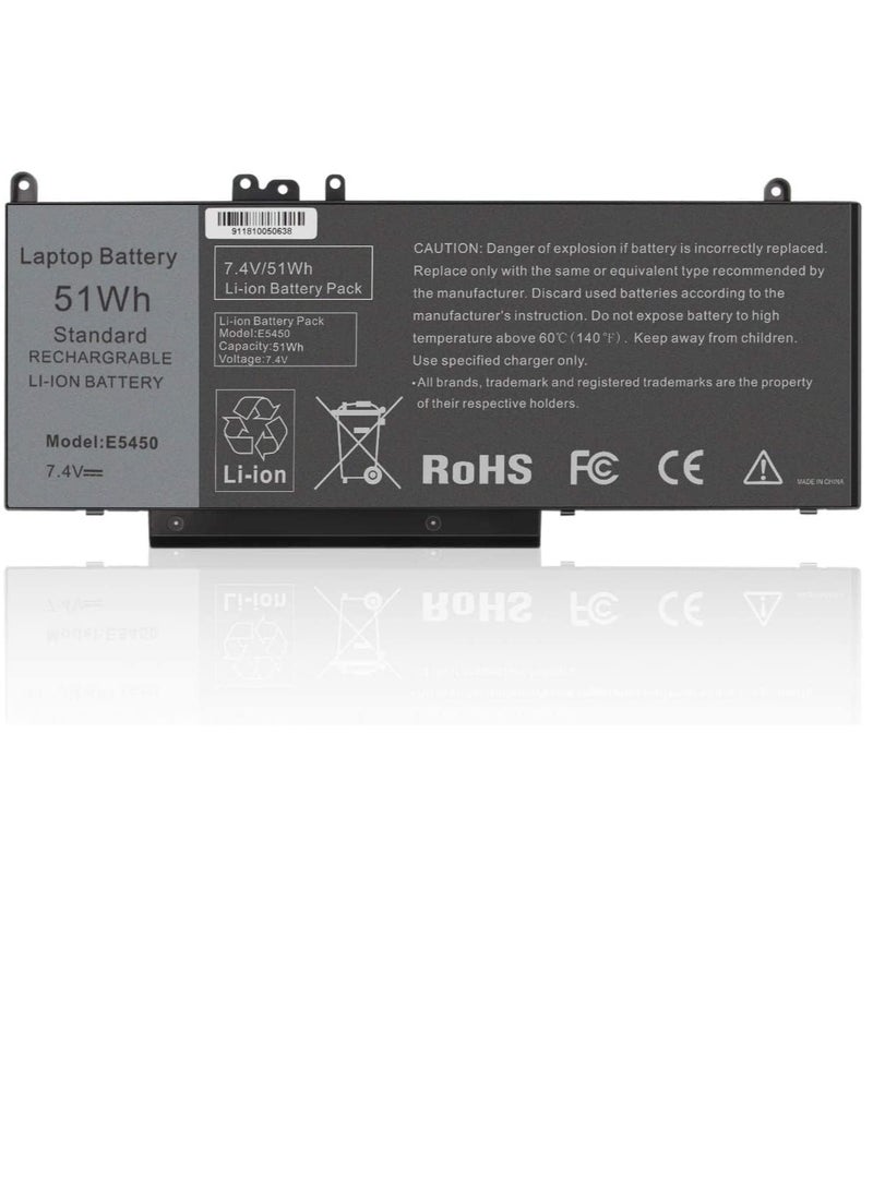 Zexen E5450 Battery Compatible with Dell. Latitude E5250 E5450 E5550, Replace for G5M10 8V5GX R9XM9 WYJC2 1KY05 Battery(51Wh 7.4V) - Image 1