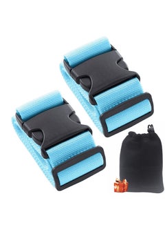 BenQuand 2 Pcs Suitcase Straps/Bright Color Adjustable Luggage Belts/Blue Luggage Straps for Suitcases…  - Image 1