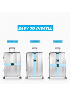 BenQuand 2 Pcs Suitcase Straps/Bright Color Adjustable Luggage Belts/Blue Luggage Straps for Suitcases…  - Image 5