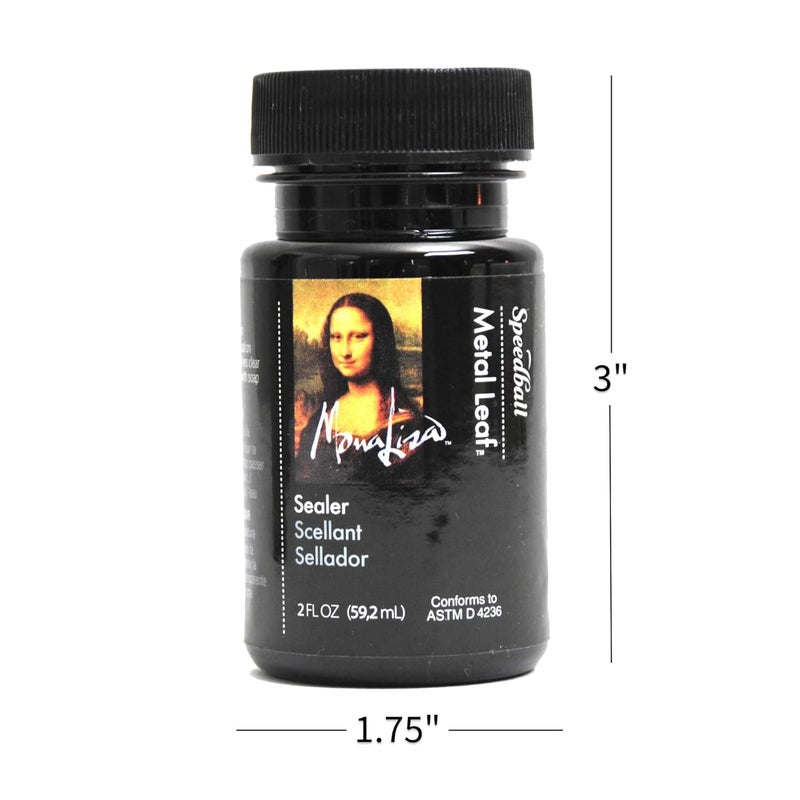 Speedball Mona Lisa Water-Based Sealer for Metal Leafing Projects - Clear, Fast Drying Sealant, 2 Ounces - Image 3