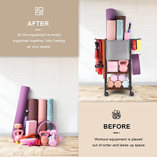 VINAEMO Yoga Mat Storage Rack Home Gym Equipment Workout Equipment Organizer Yoga Mat Holder for Dumbbell,Kettlebell and More Gym Accessories Gym Essentials Women Men Fitness Exercise Equipment Organization - Image 4