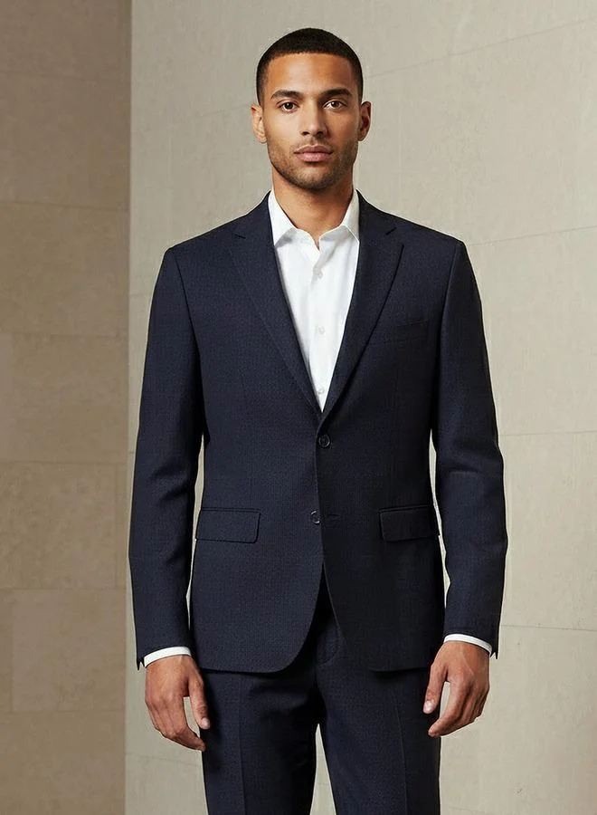 Splash FAV Men Slim Fit Textured Dobby Blazer