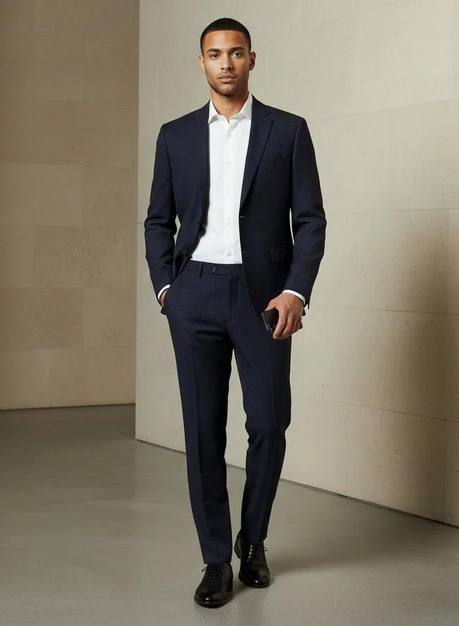 Splash FAV Men Slim Fit Textured Dobby Blazer