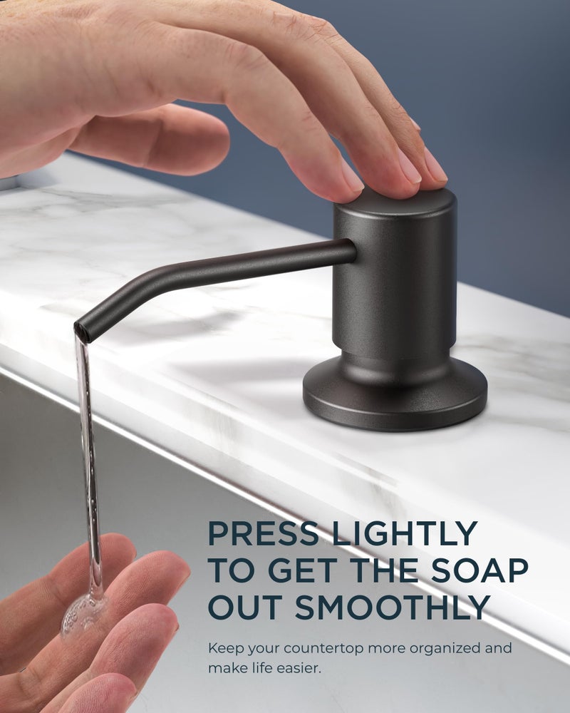 FORIOUS Black Kitchen Faucet with Soap Dispenser and Pull Down Sprayer, Bar High Arc Single Handle Classic 3 Modes Stainless Steel Faucet for Kitchen Sink Farmhouse RV Laundry Camper - Image 4