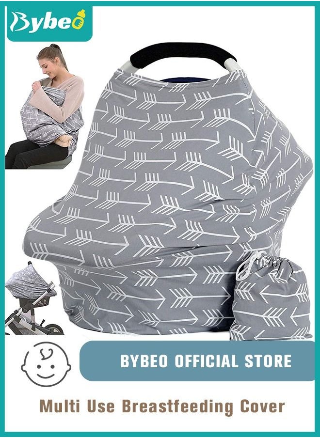 Bybeo Baby Nursing Cover for Breastfeeding - 360 Degree Privacy Multi Use Infants Stroller and Carseat or Shopping Cart Covers, Boys & Girls Shower Gifts  - Image 1