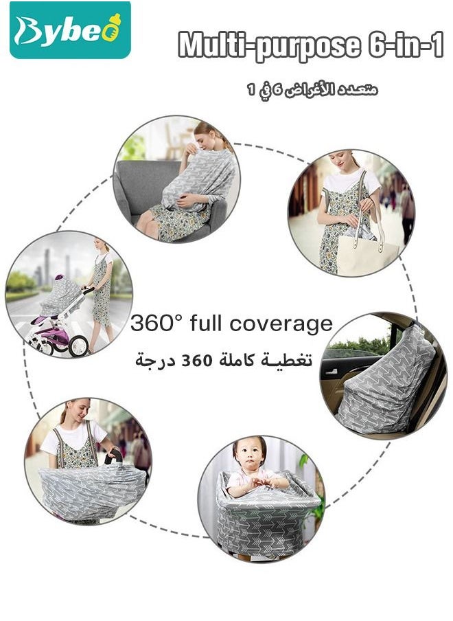 Bybeo Baby Nursing Cover for Breastfeeding - 360 Degree Privacy Multi Use Infants Stroller and Carseat or Shopping Cart Covers, Boys & Girls Shower Gifts  - Image 2