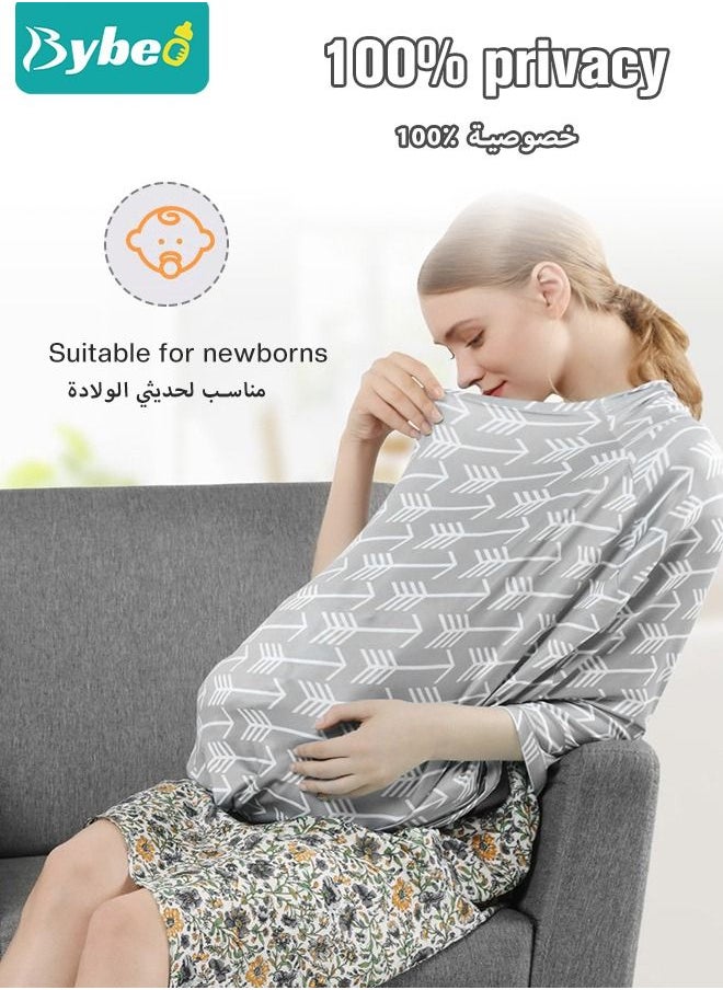 Bybeo Baby Nursing Cover for Breastfeeding - 360 Degree Privacy Multi Use Infants Stroller and Carseat or Shopping Cart Covers, Boys & Girls Shower Gifts  - Image 3