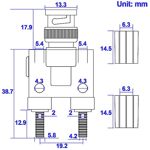 onelinkmore BNC Male Plug to 2X 4mm Dual Banana Female Jack Socket Binding Post RF Coax Coaxial Splitter Connector BNC Banana Adapter for HF Radio Antennas Oscilloscope DVM Pack of 5 - Image 2