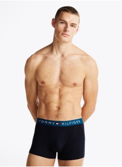 TOMMY HILFIGER Men's 3 Pack Logo Trunks - Cotton, Multicolour  - Image 2