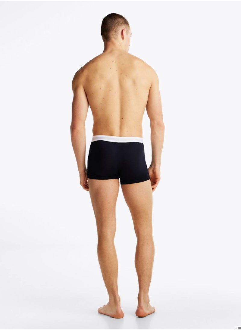 TOMMY HILFIGER Men's 3 Pack Logo Trunks - Cotton, Multicolour  - Image 4