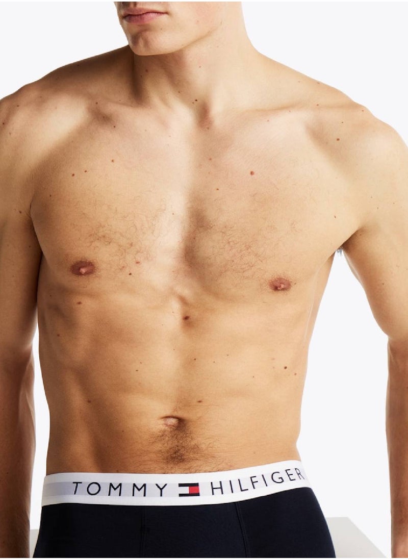 TOMMY HILFIGER Men's 3 Pack Logo Trunks - Cotton, Multicolour  - Image 5